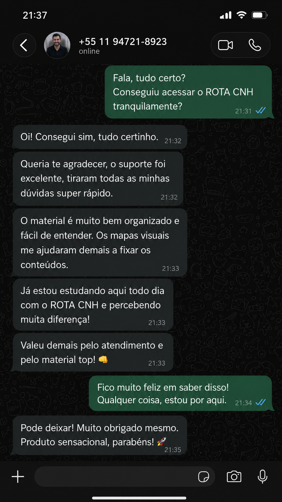 Depoimento de aluno do ROTA CNH 1